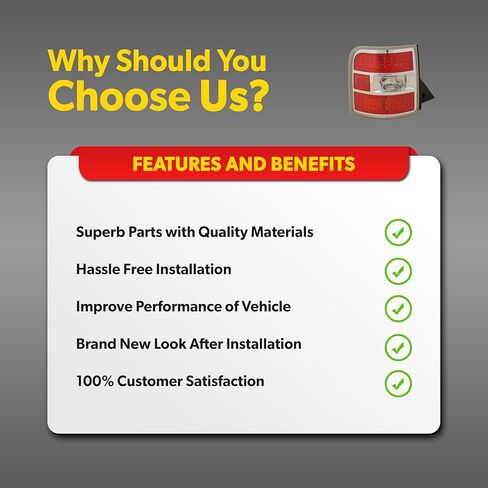 Tail Light For 2012-2019 Ford Flex SE SEL - Fits Driver Side - CAPA Certified - Tail Light Assembly Includes Lens, Housing, Bulbs - Replacement For CA8Z13405A in Kuwait