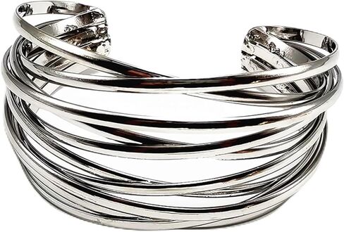 YBMYCM Chunky Gold Cuff Bracelet for Women Gold Line Web Wrist Cuff Bangle Bracelet Fashion Costume Jewelry in Kuwait