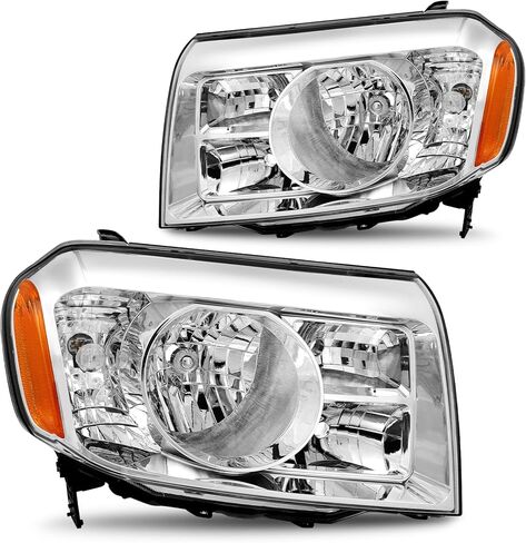 مجموعة المصابيح الأمامية تناسب 2009-2011 هوندا بايلوت 2009 2010 2011 09 10 11 هوندا بايلوت هالوجين كشافات الجانب الأيسر والأيمن (كروم) in Kuwait