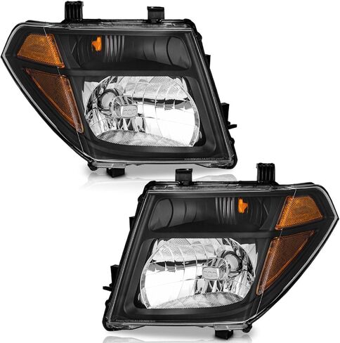 مصابيح الهالوجين الأمامية من WEELMOTO لـ 2005-2008 Nissan Frontier / 2005-2007 Pathfinder الأمامية المتوافقة مع استبدال المصابيح الأمامية السوداء Frontier 2005 2006 2007 2008 in Saudi Arabia