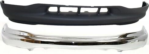 Front Bumper Chrome Steel + Valance Primed Compatible with Ford F-150 1999-2002 | DIRECT REPLACEMENT | ‎XL3Z17626AA XL3Z17757AA | ‎FO1095194 FO1002356 in Kuwait