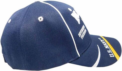 U.S. Navy Eagle Anchor Defending Freedom Since 1775 Swirls Navy Blue 100% Acrylic Adjustable Embroidered Cap Hat - CAP596E in Saudi Arabia