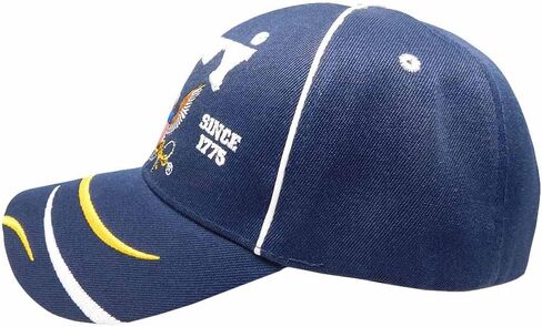 U.S. Navy Eagle Anchor Defending Freedom Since 1775 Swirls Navy Blue 100% Acrylic Adjustable Embroidered Cap Hat - CAP596E in Saudi Arabia