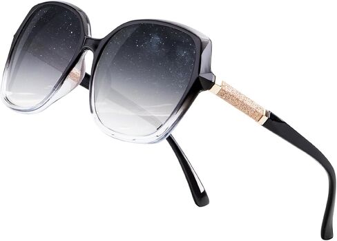 Trendy Sunglasses for Women Polarized Womens Sunglasses Square Ladies Sun Glasses Shades Sparkling Frame for Shopping Tarvel in Saudi Arabia