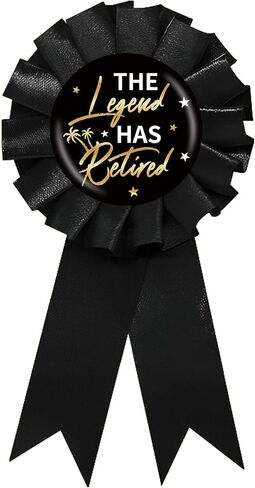 The Legend Has Retired Tinplate Badge Pin, Happy Retirement Button Pin for Men, Black Officially Retired Award Ribbon, Retirement Farewell/Going Away Party Favors in Saudi Arabia