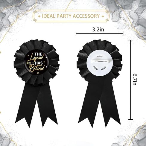 The Legend Has Retired Tinplate Badge Pin, Happy Retirement Button Pin for Men, Black Officially Retired Award Ribbon, Retirement Farewell/Going Away Party Favors in Saudi Arabia