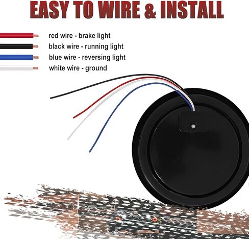 2 قطعة 4 بوصات مصابيح LED مستديرة للمقطورة 16 LED مع حلقة مطاطية محكمة الغلق مقاومة للماء IP67، مصابيح إشارة عكسية لإيقاف الفرامل لشاحنات مقطورة RV in Kuwait