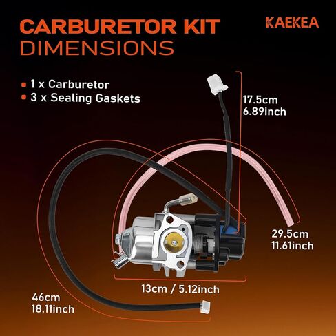 50040195 Carburetor Kit Compatible with Cummins Onan P4500i Westinghouse Igen4500 4500W/3700W Inverter Generators W 224cc Engines Include 2 Stepper Motors in Kuwait