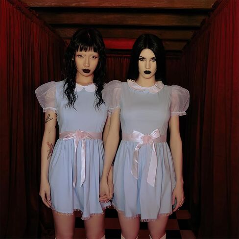 Dolls Kill Plus Size Baby Doll Dress for Women - Scary Shining Twins Costume by Trickz N' Treatz in Saudi Arabia