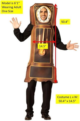 زي الهالوين على شكل ساعة الجد، للنساء والرجال، مقاس واحد للبالغين in Kuwait