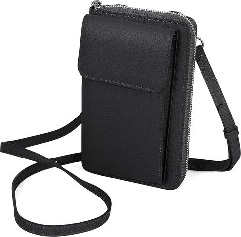 محفظة هاتف نسائية صغيرة من الجلد الطبيعي ومحفظة مع حزام قابل للتعديل، تناسب الهاتف الخلوي حتى 6.1 بوصة in Kuwait