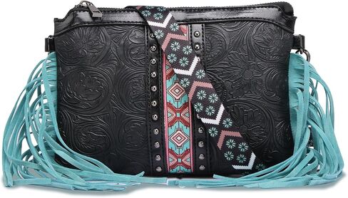 Small Crossbody Handbag for Women, Fringe Tassel Shoulder Purse, Western Wristlet Wallet in Kuwait