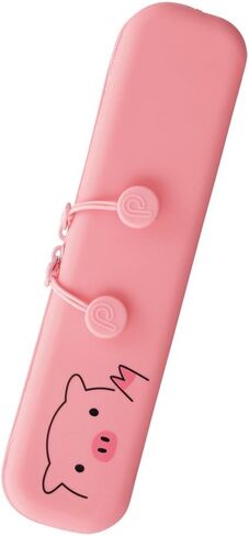 LIHIT LAB PuniLabo حقيبة أقلام رفيعة بسحاب، 7.9 بوصة × 1.9 بوصة، قطة رمادية (A7717-4) in Kuwait