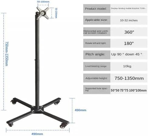 1PCS Suitable for 10-32 inch screen computer monitor stand floor-standing movable rotating TV monitor stand in Saudi Arabia