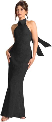 Floral Burnout Bridesmaid Dresses for Women Long Halter Neck Mermaid Formal Evening Gown in Saudi Arabia