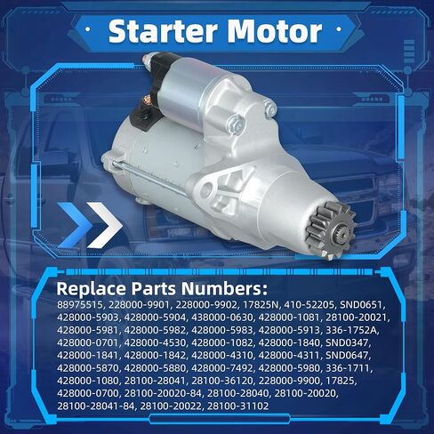 New Starter Motor 17825 Compatible with Toyota Camry Highlander RAV4 Avalon Sienna Solara Venza, Lexus ES300 ES350 RX330 RX350, Scion TC XB Replace OE 428000-5870 228000-9900 SND0347 in Kuwait