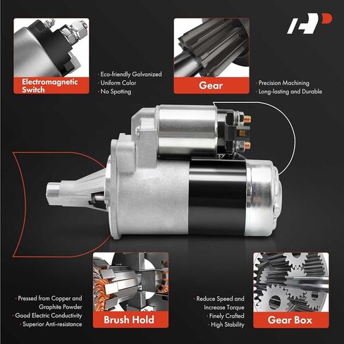 A-Premium Starter Motor Compatible with Dodge Stratus 1995-2000 & Chrysler Sebring 1996-2000, Cirrus 1995-2000, V6 2.5L, 12V 1.2KW 10-Teeth Clockwise in Saudi Arabia