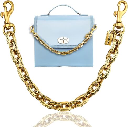 Vintage Gold Metal Bag Charms for Handbags, 13.6 Inch Purse Charms with Secure Clasps, Decorative Bag Accessories & Extender Chain for Tote Bags, Purse, Gifts for Women in Kuwait