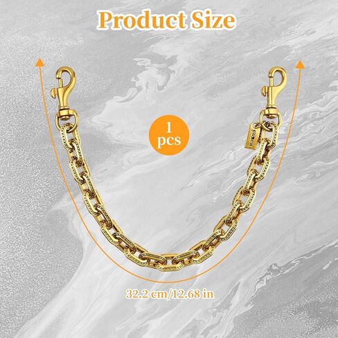 Vintage Gold Metal Bag Charms for Handbags, 13.6 Inch Purse Charms with Secure Clasps, Decorative Bag Accessories & Extender Chain for Tote Bags, Purse, Gifts for Women in Kuwait