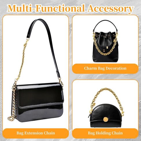 Vintage Gold Metal Bag Charms for Handbags, 13.6 Inch Purse Charms with Secure Clasps, Decorative Bag Accessories & Extender Chain for Tote Bags, Purse, Gifts for Women in Kuwait