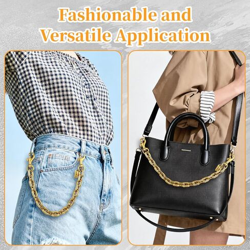 Vintage Gold Metal Bag Charms for Handbags, 13.6 Inch Purse Charms with Secure Clasps, Decorative Bag Accessories & Extender Chain for Tote Bags, Purse, Gifts for Women in Kuwait