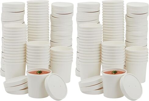 Juvale 12 oz To Go Soup Containers with Lids, Disposable Paper Bowls (50 Pack, White) in Saudi Arabia
