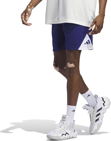 شورت رياضي Badge of Sport للرجال من adidas Originals، أزرق فيكتوري/أبيض، درزة داخلية مقاس XX-Large 9 بوصة in Saudi Arabia