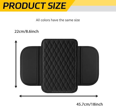 Car Center Console Armrest Cover with Storage Pockets, Universal Upgraded Microfiber Leather Center Console Organizer Protector for Most Cars SUVs Trucks Armrest Pad Interior Accessories (Black) in Saudi Arabia