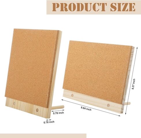 2 قطعة لوحة فلين سطح المكتب 9.8 بوصة × 8.3 بوصة لوحة إعلانات بإطار خشبي مع 12 دبابيس دفع عرض لوحات صور مذكرة للرسائل للمنزل والمكتب والمدرسة ديكور الحائط in Kuwait