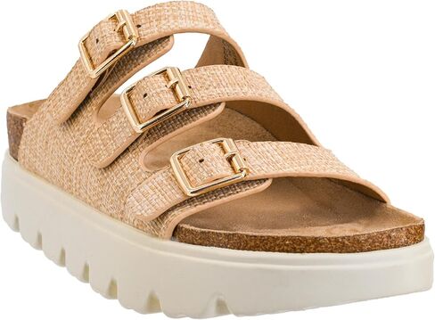 Corkys Footwear Hey Girl Women’s Three’s Company Platform Sandal – With a 1-Inch Platform, Three Dainty Straps with Adjustable Buckles, and Lightly Cushioned Insoles in Saudi Arabia
