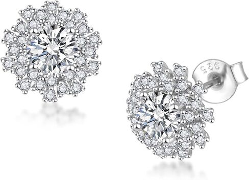 Round Cut Moissanite Stud Earrings 925 Sterling Silver Cut Moissanite D Color VVS1 Anniversary Birthday Earrings Jewelry Gift for Women Girlfriend in Saudi Arabia