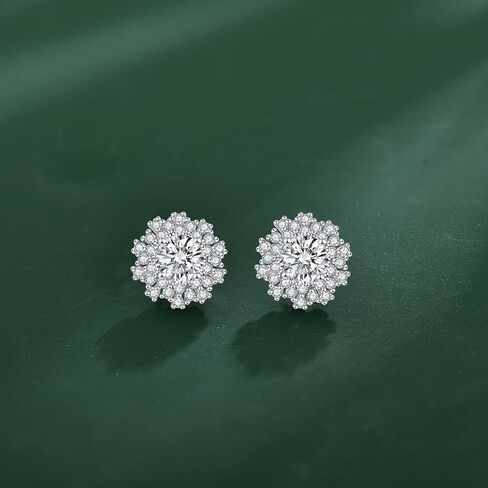 Round Cut Moissanite Stud Earrings 925 Sterling Silver Cut Moissanite D Color VVS1 Anniversary Birthday Earrings Jewelry Gift for Women Girlfriend in Saudi Arabia