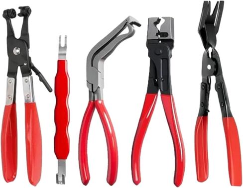 Automotive Disconnect Tool System, 5-Piece Professional Electrical Connector & Hose Clamp Pliers Set for Sensor Plug, Trim Clip Removal Tools, Plug Release & Wire Terminal Remover for Auto Repair in Saudi Arabia
