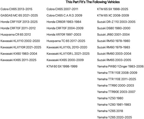 أنبوب دراجة نارية Tusk شديد التحمل 2 مم 80/100x12 لـ KTM 65 SX 1998-2025 in Kuwait