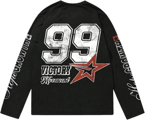 Men's Long Sleeve Graphic Jersey Shirt Oversized Y2K Vintage Renaissance Crewneck T-Shirt Tops in Saudi Arabia