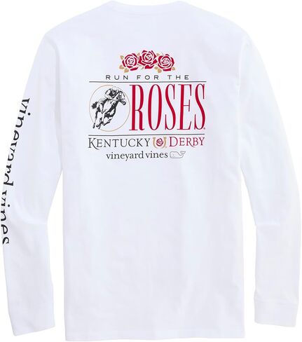 Vineyard Vines Men's Kd26 Long Sleeve Run for The Roses Pocket Tee in Saudi Arabia