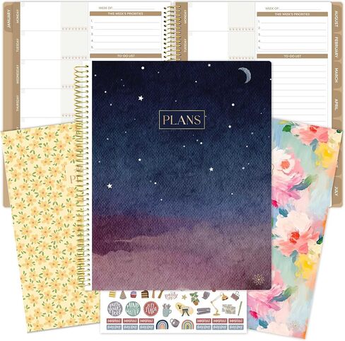 bloom daily planners All in One Ultimate Monthly & Weekly Undated Calendar Planner V2, Notebook, Sketch Book, Grid Pages, Coloring Book and More! 9" x 11" - Interchangeable Cover in Saudi Arabia