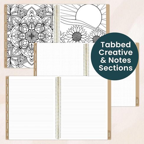 bloom daily planners All in One Ultimate Monthly & Weekly Undated Calendar Planner V2, Notebook, Sketch Book, Grid Pages, Coloring Book and More! 9" x 11" - Interchangeable Cover in Saudi Arabia