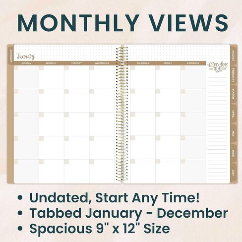 bloom daily planners All in One Ultimate Monthly & Weekly Undated Calendar Planner V2, Notebook, Sketch Book, Grid Pages, Coloring Book and More! 9" x 11" - Interchangeable Cover in Saudi Arabia