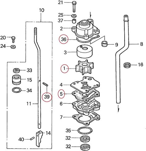 طقم إصلاح دفاعة مضخة المياه لهوندا خارجي 20 25 30 HP BF20 BF25 BF30 محرك القارب إعادة بناء خدمة أجزاء استبدال سييرا مارين 18-3281 06192ZV7000 06192-ZV7-000 in Saudi Arabia
