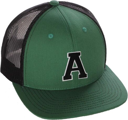 Structured Trucker Mesh Hat Custom Colors Letter A Initial Baseball Mid Profile in Saudi Arabia
