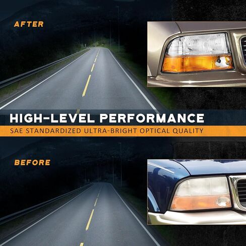 WEELMOTO Headlights Only for 1998-2004 GMC Sonoma / S15 Headlight Assemblies with Fog Lights Compatible with 1998-2001 Oldsmobile Bravada / 1998-2001 GMC Jimmy Replacement Fits factory models in Saudi Arabia