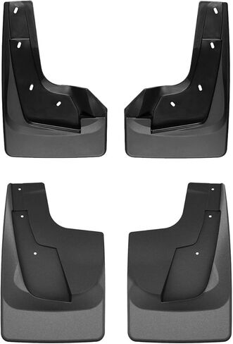 WeatherTech Custom No Drill Splash Guard MudFlaps for Dodge Ram Truck 1500, Ram 1500, Front & Rear Set (110093-120192), Black in Saudi Arabia