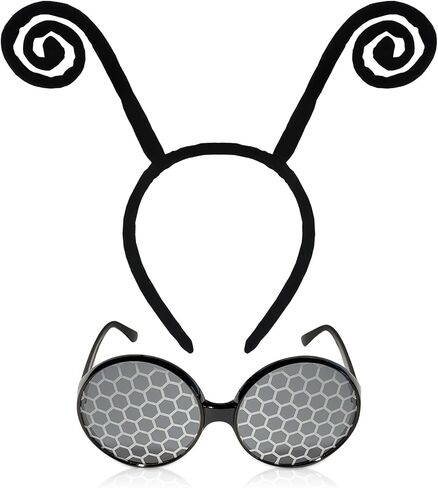 QLINLEAF Butterfly Antenna Headband Glasses Set Ladybug Antenna Headpiece for Adult Halloween Cosplay Parties in Kuwait