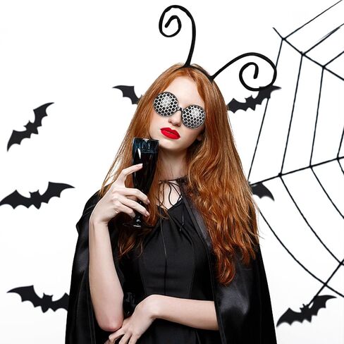 QLINLEAF Butterfly Antenna Headband Glasses Set Ladybug Antenna Headpiece for Adult Halloween Cosplay Parties in Kuwait