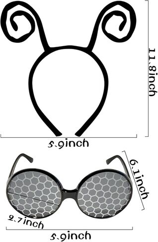 QLINLEAF Butterfly Antenna Headband Glasses Set Ladybug Antenna Headpiece for Adult Halloween Cosplay Parties in Kuwait
