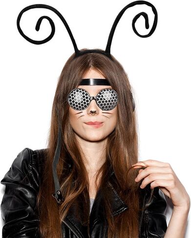 QLINLEAF Butterfly Antenna Headband Glasses Set Ladybug Antenna Headpiece for Adult Halloween Cosplay Parties in Kuwait