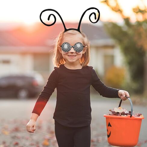 QLINLEAF Butterfly Antenna Headband Glasses Set Ladybug Antenna Headpiece for Adult Halloween Cosplay Parties in Kuwait