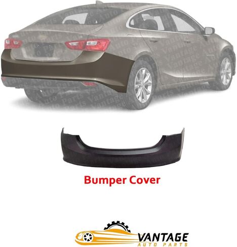 ‎Rear Bumper Cover Compatible with Chevrolet Malibu 2016-2018 | DIRECT REPLACEMENT | Primed | Plastic | 84276886 | ‎GM1100979 in Kuwait