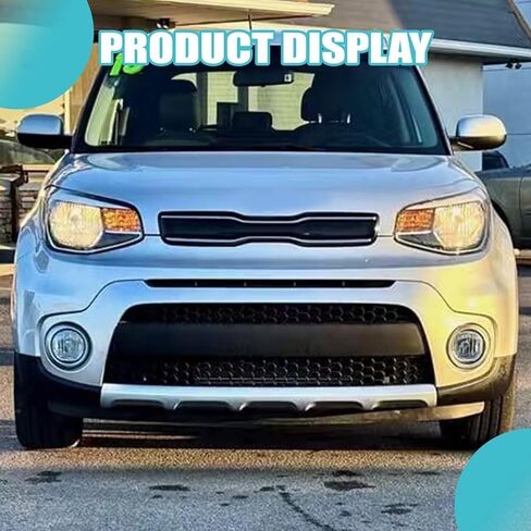طقم غطاء المصد الأمامي والشبكة ومصابيح الضباب المتوافقة مع 2017 2018 2019 Kia Soul الشواية العلوية السفلية واللوحة السفلية السفلية وأغطية مصابيح الضباب 12 قطعة KI1036136 KI1014102 in Kuwait